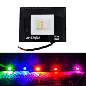 Refletor Holofote Rgb W Led Op Es De Cores Controle Remoto