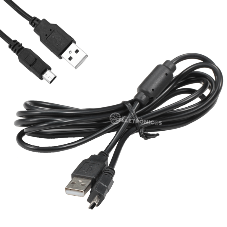 Cabo USB V3 2 Metros Para Carregar Controle De PS3 GPS MP3 Filtro