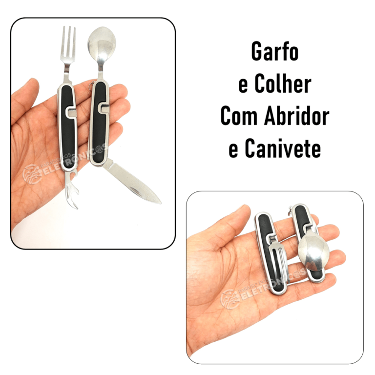 Kit Cantil De Bolso em Aço 2 Copos Canivete e Acessórios DY8841