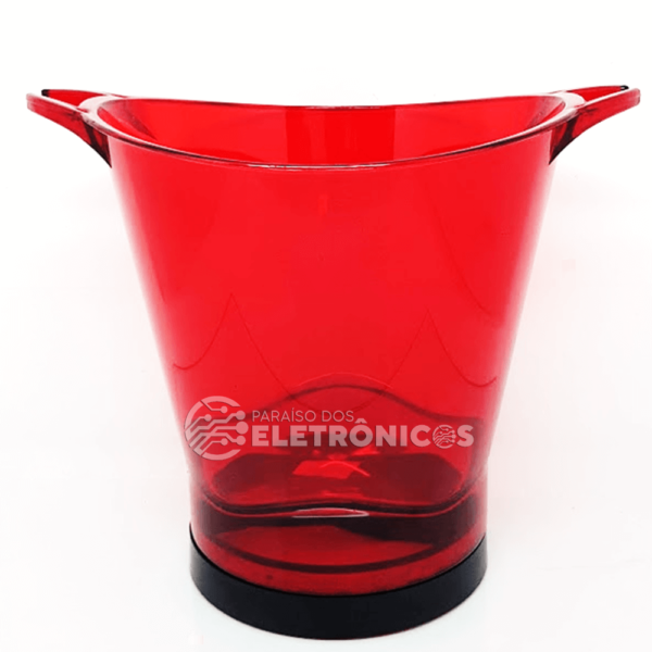 Balde Gelo Personalizado Com Led Vermelho 5 Litros Para Bebidas Com Suporte Para Taças AP1012VM - Image 9