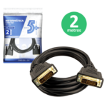 Cabo DVI Info DVI 24+1 + DVI 24+1 Preto 2 Metros 018-9557