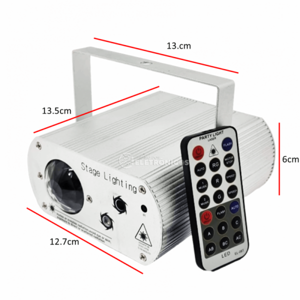 Canhão Laser Raio Holográfico Jogo De Luz RGB Com Controle Iluminação Para Festa TB1659 - Image 4