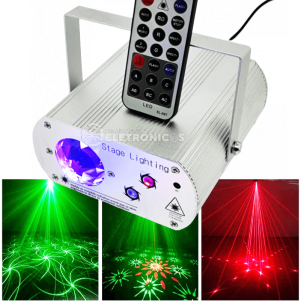 Canhão Laser Raio Holográfico Jogo De Luz RGB Com Controle Iluminação Para Festa TB1659