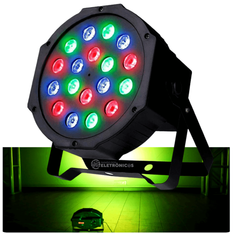 Canhão Refletor RGB Jogo De Luz 18 LED Strobo Iluminação Para Festa ...