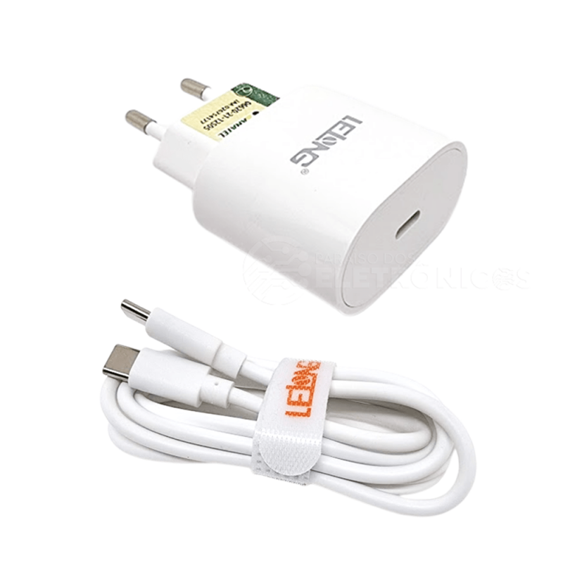 Carregador Turbo Carga Rápida 5v=3.1A 30w Type-C Micro-USB Branco – LE296V  – Paraiso dos Eletrônicos