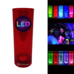 Copo Long Drink Com Sensor De Led Luz Branca Em Acrílico Vermelho 320ml 30646