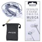 Fone de Ouvido Para Celular Original Com Microfone Auxilia P2 Estéreo Extra Bass Intra-Auricular EJX01 Prata