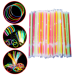 Kit 100 Pulseiras Neon Alto Brilho Fluorescente Para Festa Balada Debutante Decoração XU1