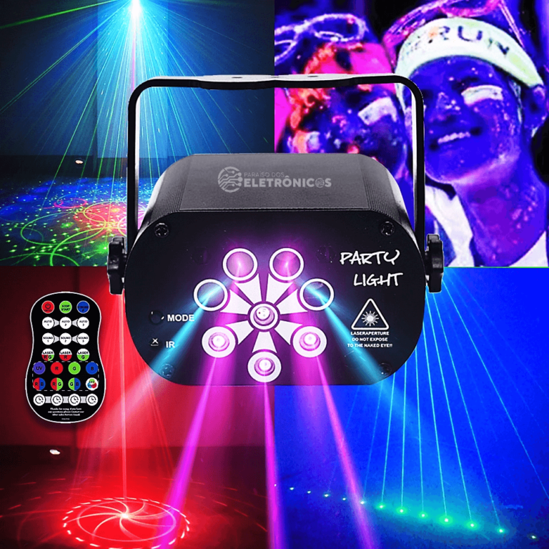 Mini Laser Jogo De Luz Projetor Led Rgb E Uv Usb Com Controle