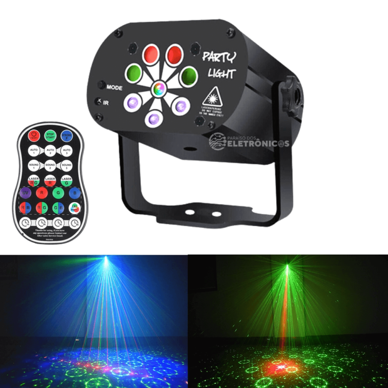 Mini Laser Jogo De Luz Projetor Led Rgb E Uv Usb Com Controle