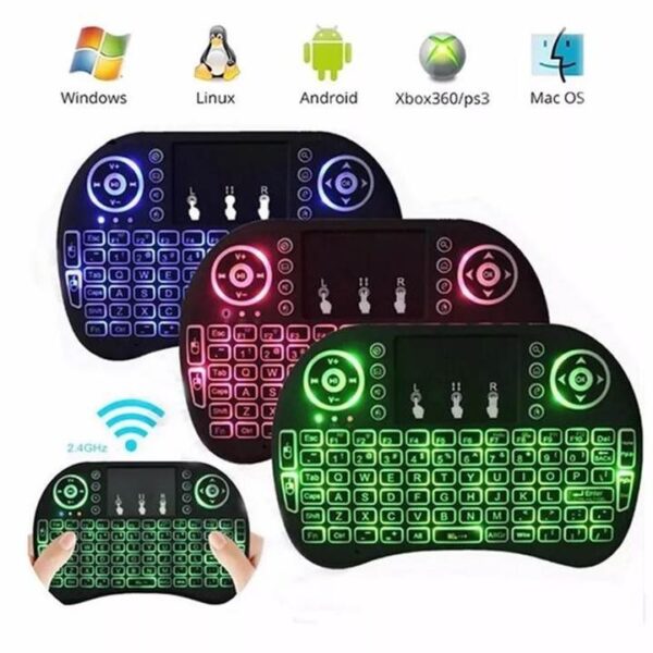 Mini Teclado Wireless Sem Fio Luz Led Colorido Para Game, Smart TV e Notebook - KP2048 - Image 3