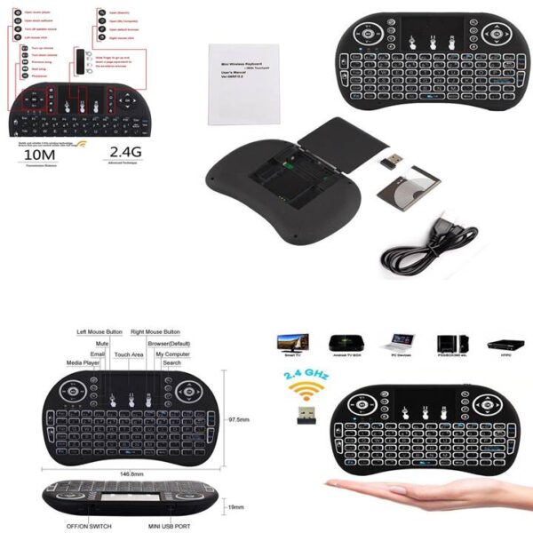 Mini Teclado Wireless Sem Fio Luz Led Colorido Para Game, Smart TV e Notebook - KP2048 - Image 7