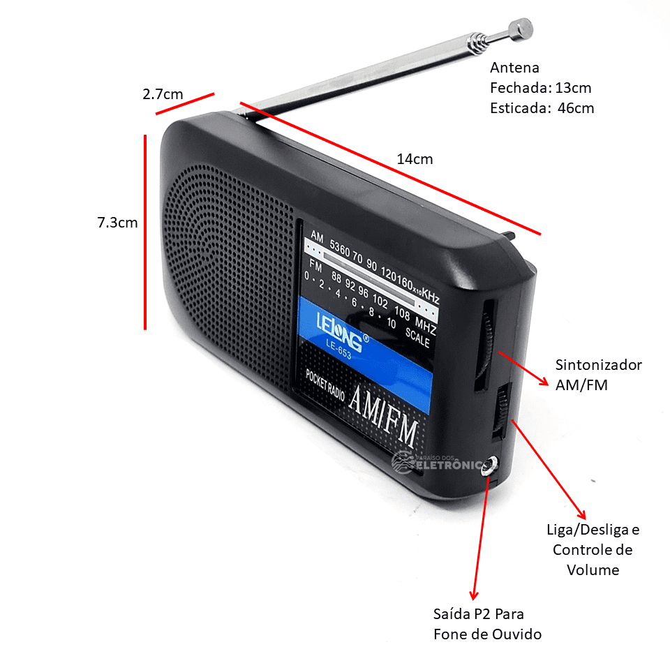 Radio Am Fm Tr604 Radio Analogica Portatil Con Transistor Y Auricular De  3,5