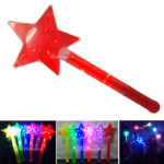 Varinha Mágica Estrela Bastão LED Pisca Brilhante Vermelho OK008