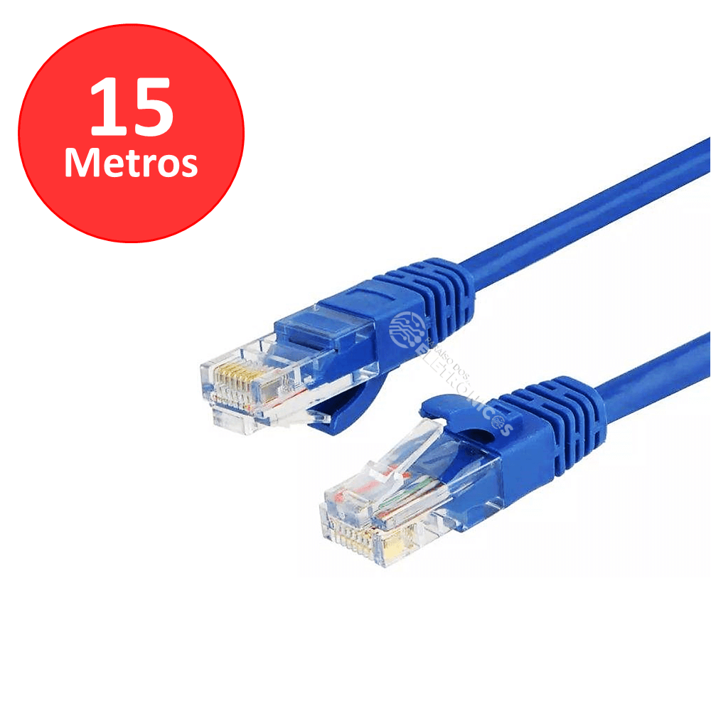 Cabo De Rede CAT5E 15 Metros Ethernet Lan Rj45 Com Super Qualidade KPC1415M  – Paraiso dos Eletrônicos