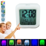 Relógio Digital De Mesa RGB Alarme Despertador Medidor De Temperatura - ZB1008