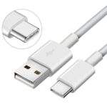 Cabo de Dados e Carga Para Smartphones e Celulares USB-C Com 1 Metro Cor Branco