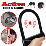 Cadeado Trava U Lock Tranca Bicicleta Moto Com Alarme Aço LKBL30