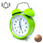 Relógio Retrô Analógico Com Despertador Mecânico Verde - ZB2017