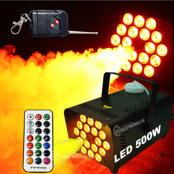 Máquina De Fumaça 500W 18 LEDs RGBW Com 2 Controles Remoto 110V - 1948818 - Image 2