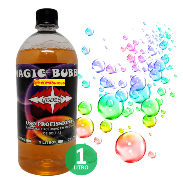 Líquido Profissional Para Máquina De Bolhas De Sabão Magic Bubble Com 1 Litro Para Festa Eventos - MAGICBOLHA