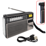 Rádio Portátil Retro AM FM SW Com Lanterna Recarregável LE607PA