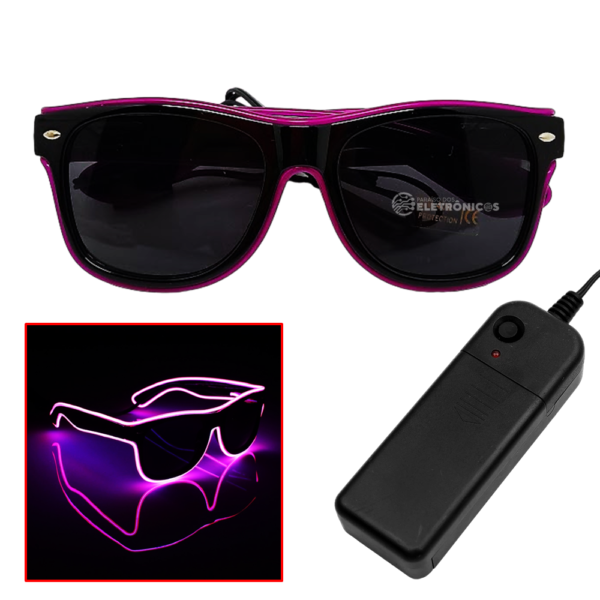 Óculos LED Roxo Neon Para Baladas Eletrônica Festas De Casamentos 20386RX