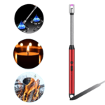 Isqueiro Acendedor Eletrônico Com Trava De Segurança e Recarregável Cor Vermelho - TB1904