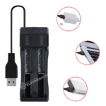 Carregador Universal USB Duplo Ajustável Para Baterias 18650 4,2v Com Indicador de Carga - LEY2035