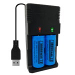 Carregador Universal USB Duplo Com 2 Baterias 26650 4.2V 38000mAh - LPJA03
