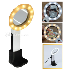 Lupa Multifuncional Luz LED Ângulo Articulável Ideal Para Leitura - TH7020B