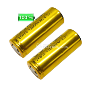Kit 2 Baterias Recarregáveis 26650 de Li-ion 3.7v á 4.3v 12000mAh Para Lanternas