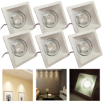 Kit 6 Spots LED De Embutir Modelo Quadrado Luz Branco Morno 4500K 6w Bivolt - EB1152