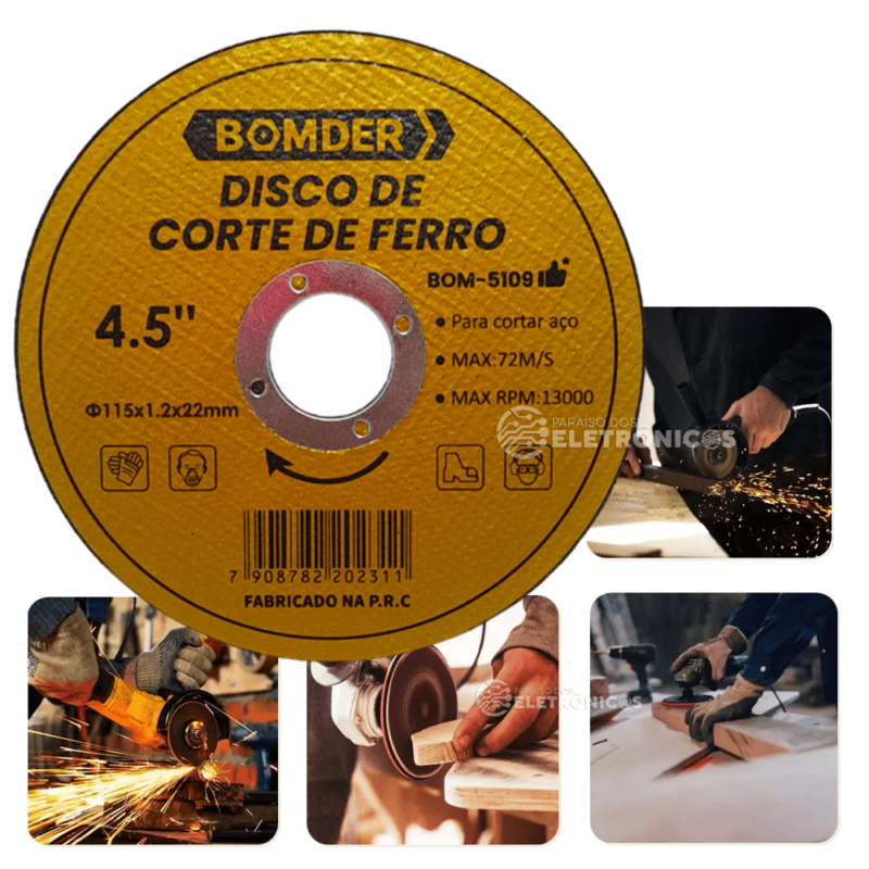 Kit 20 Discos Corte para Metal 4,5