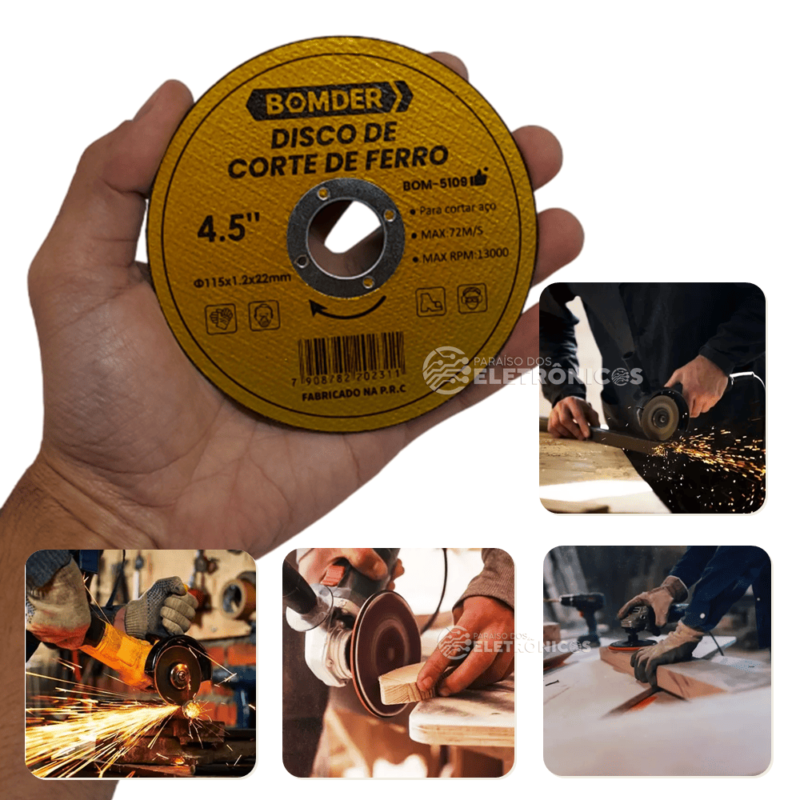 Kit 20 Discos Corte para Metal 4,5