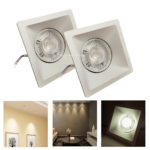 Kit 2 Spots LED De Embutir Modelo Quadrado Luz Branco Morno 4500K 6w Bivolt - EB1152