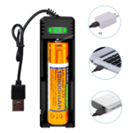 Carregador Universal USB Com 1 Bateria Recarregável 18650 3.7V 12800mAh Com Indicador de Carga - LEY2033