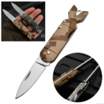 Mini Canivete Míssil Chaveiro Militar Lâmina Dobrável E Multifuncional - Camuflagem Marrom SLKD84