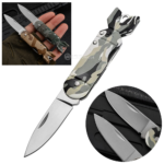 Mini Canivete Míssil Chaveiro Militar Lâmina Dobrável E Multifuncional - Camuflagem Branco Com Verde SLKD84