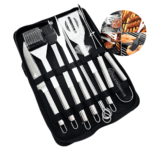 Kit Churrasco Aço Inox 10pçs Peças Chef Cozinha Corta Carne Peixe Legumes LCC2325