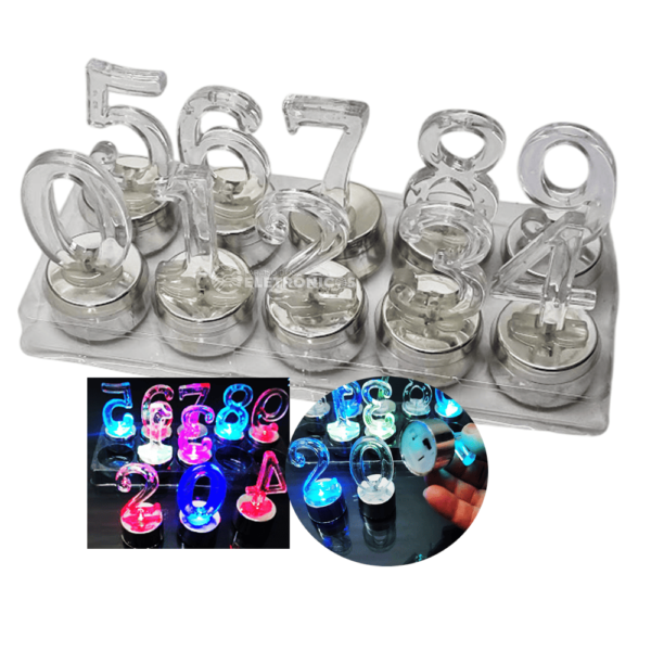 Kit Velas de LED Com 10 Números Efeito Pisca e Cores Mágicas 30118 - Image 10