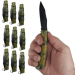 Kit Com 10 Canivetes Lâmina Em Aço Inox e Cabo Camuflado - XV3137