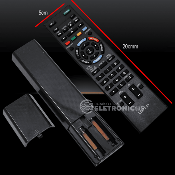 Controle Remoto Compatível Para TV Sony Bravia Smart Função 3D Netflix - LE7009 - Image 2