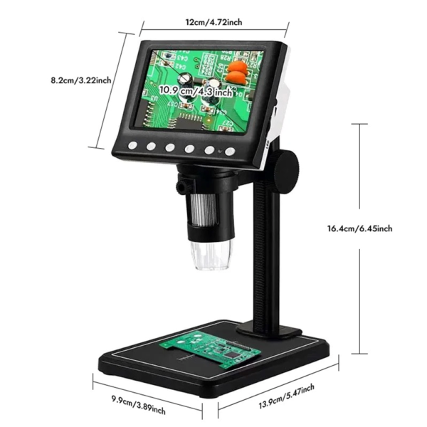 Microscópio LCD Digital  Aumento Zoom 1000x USB Para Mesa Laboratório - LE2072 - Image 2