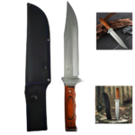 Faca Artesanal Premium Para Churrasco Cabo em Madeira e Lamina Full Tang - SLKA165