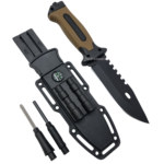 Faca Tática de Sobrevivência Com Amolador Pederneira Apito E  Bússola - SLKA233