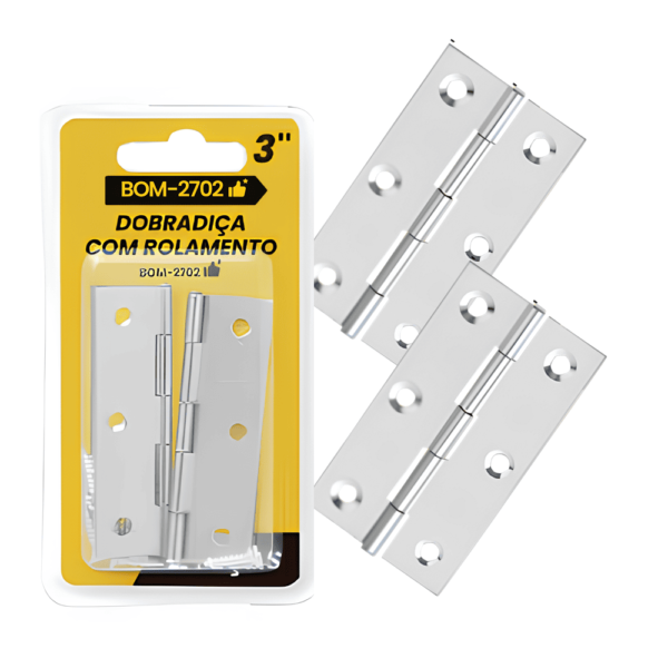 Kit 2 Dobradiças Com Rolamento 65mm x 37mm 3