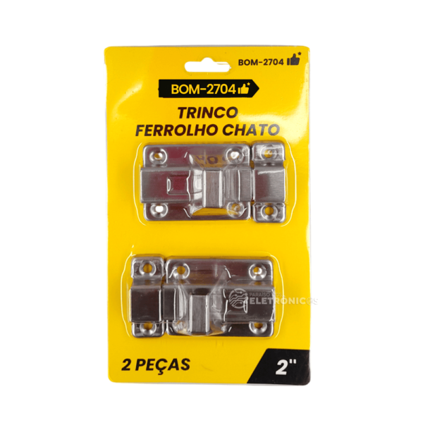 Kit 2 Trincos Ferrolho Chato 65mm x 35mm 2