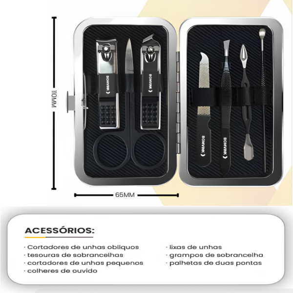 Kit Cortador De Unha Manicure Cutículas Sobrancelha 7 Peças - BOM3701 - Image 2