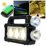 Lanterna Solar Luz LED e 3 Lâmpadas de Emergência Com Power Bank USB - Prata ONLT025